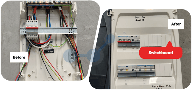 Messy switchboard upgraded to neat modern unit at a home in Rouse Hill.